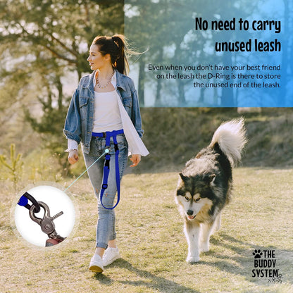 Adjustable Hands-Free Dog Leash for Running, Jogging, and Training - Suitable for Small, Medium, and Large Dogs - Made in the USA (Royal Blue, Large Belt - 27"-50" Waist)