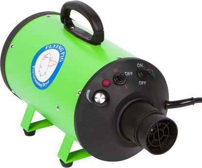 High Velocity Dog Grooming Dryer with Heater - Model: Flying One (Green)