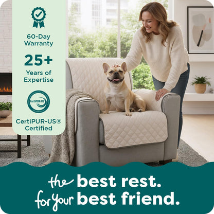 Water-Resistant Reversible Sofa Cover for Pets, Quilted Fabric Couch Protector with Secure Straps, Machine Washable, Large Size, Gray Mist