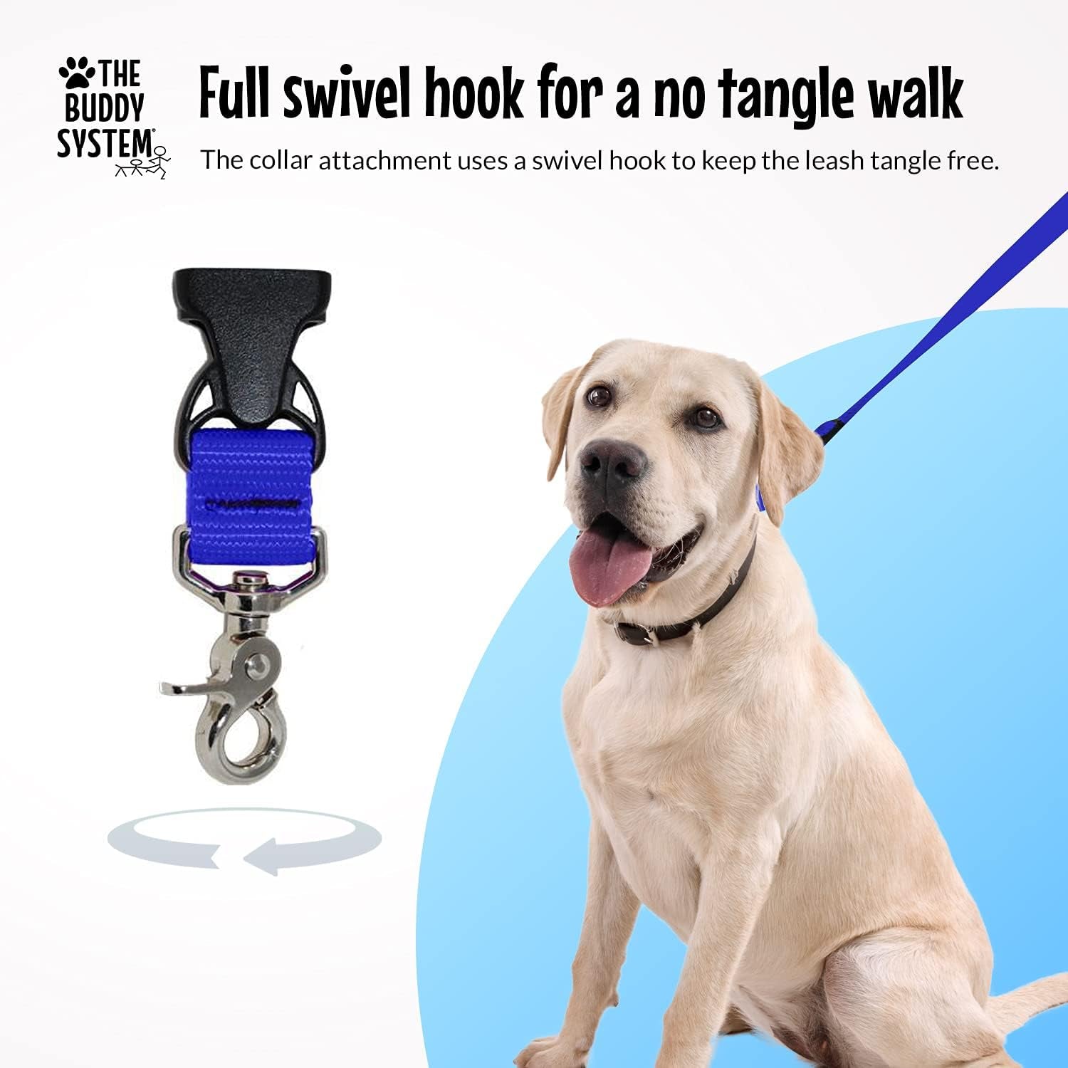 Adjustable Hands-Free Dog Leash for Running, Jogging, and Training - Suitable for Small, Medium, and Large Dogs - Made in the USA (Royal Blue, Large Belt - 27"-50" Waist)