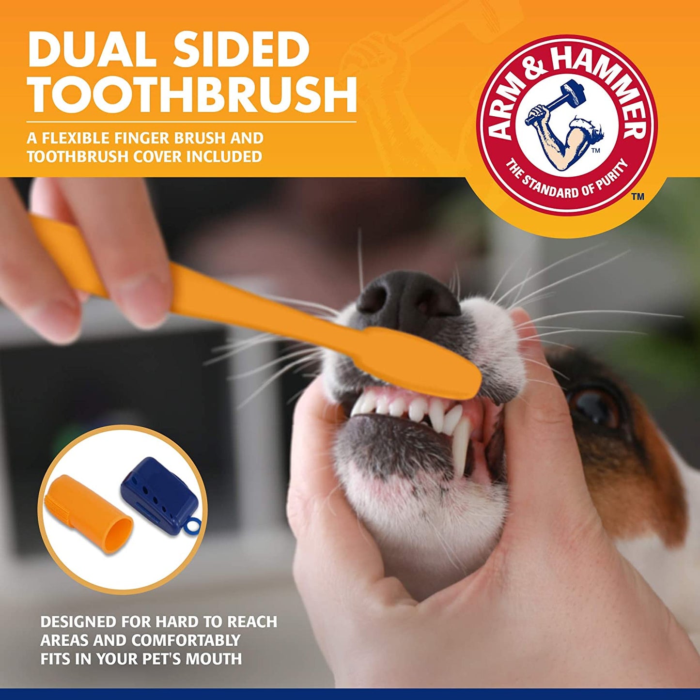 Tartar Control Dog Dental Care Kit - Banana Mint Flavor Toothpaste with Baking Soda, Double-Sided Toothbrush and Finger Brush, 2.5 oz, 3-Piece Set
