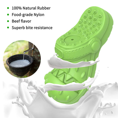 Durable Squeaky Dog Chew Toy for Aggressive Chewers - Teeth-Cleaning Shoe-Shaped Design