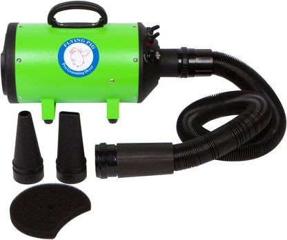 High Velocity Dog Grooming Dryer with Heater - Model: Flying One (Green)